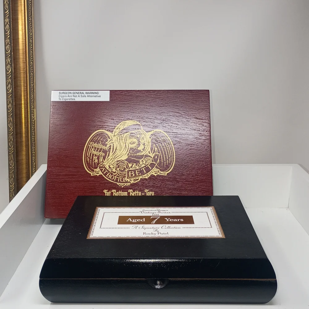 Red and Black Cigar Box with Gold Logo